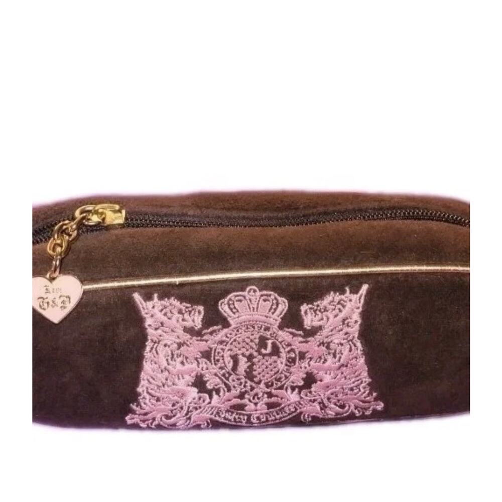 Rare Y2K 2003 Juicy Couture Vintage Scottie Dogs Brown Pink Makeup Cosmetic Case